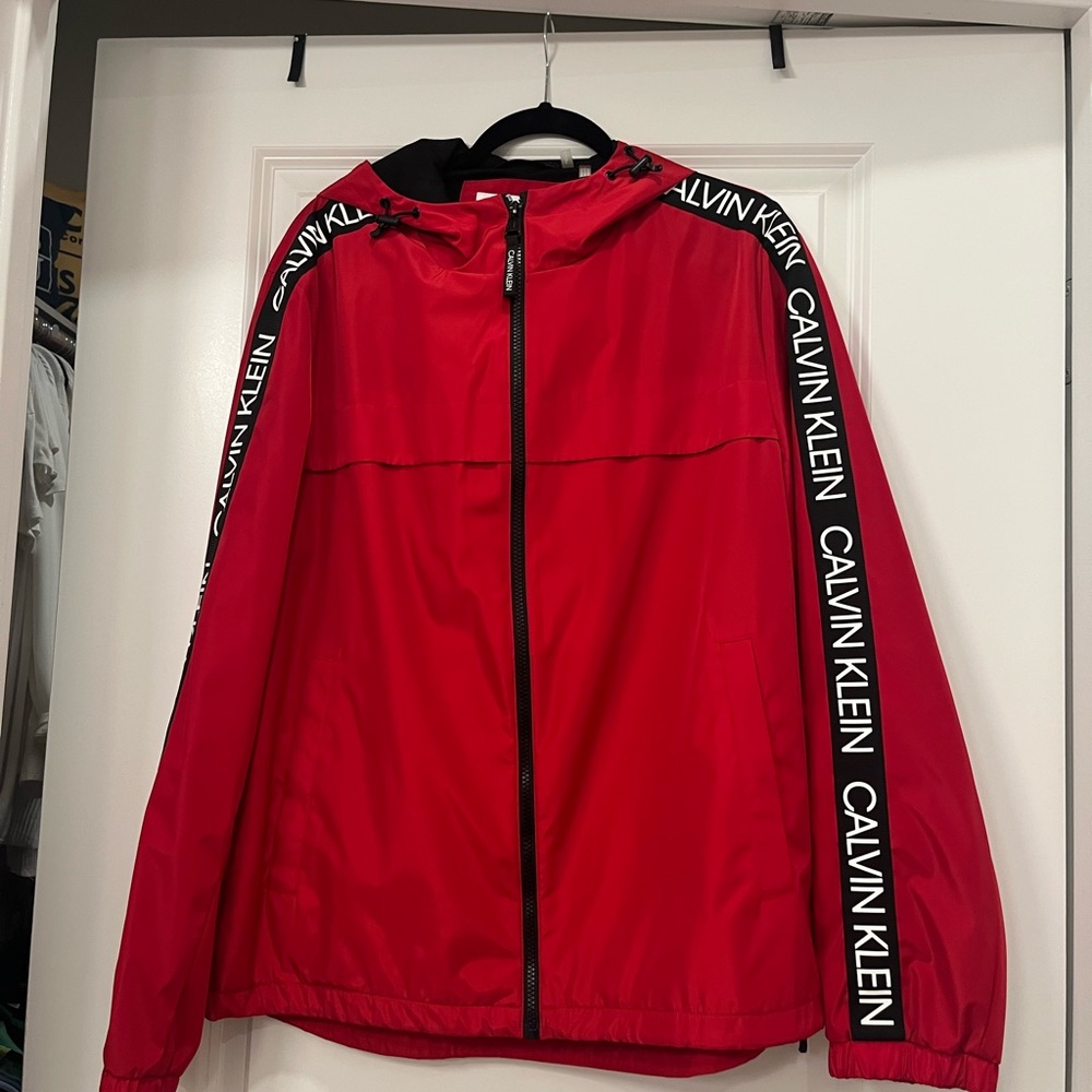 Red Calvin Klein Rain Jacket